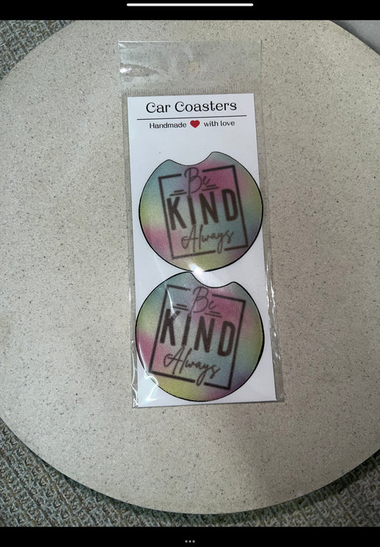 Be kind car coasters