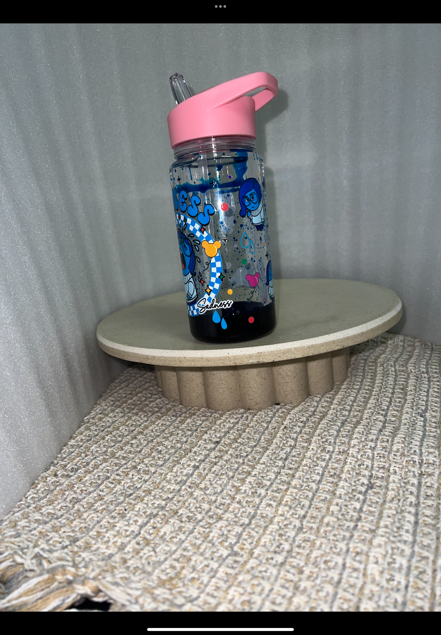 Sadness blue drip drink bottle