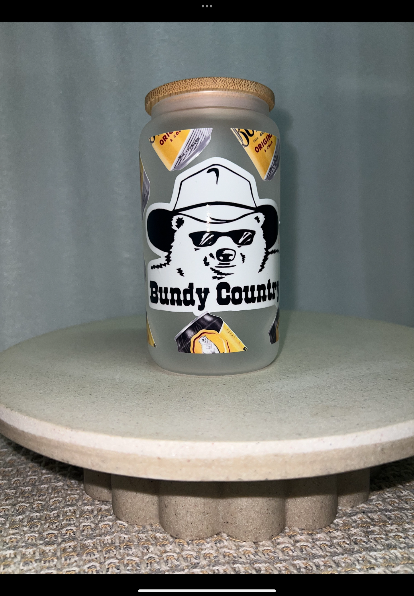 Bundy rum frosted glass