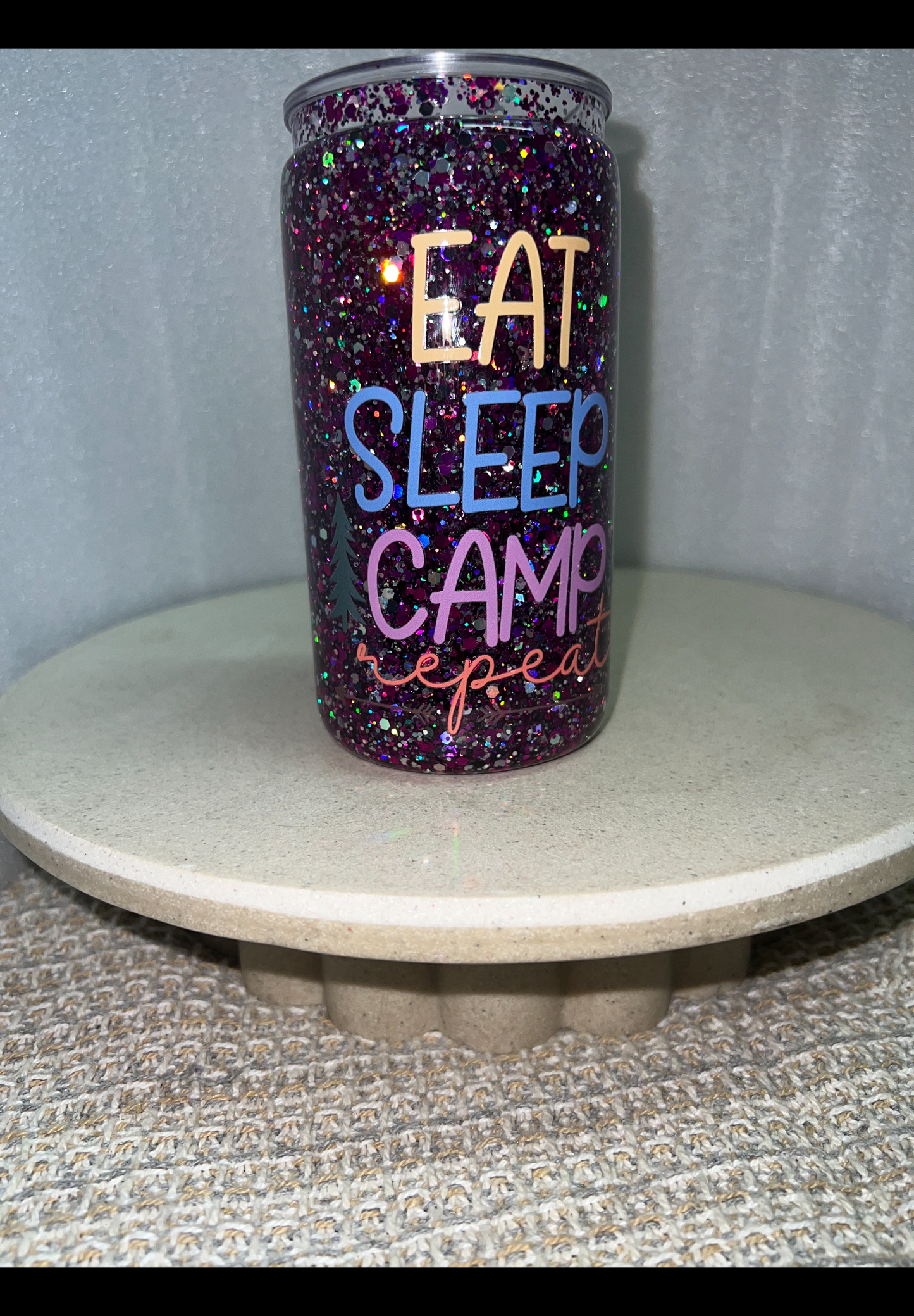 Camp acrylic snow globe