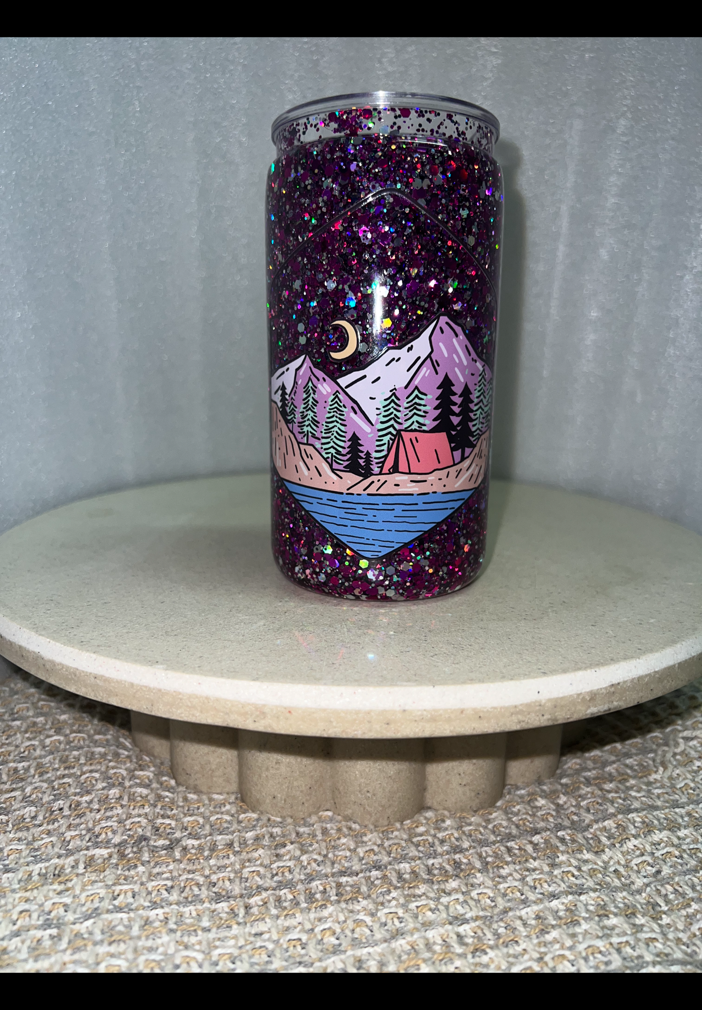 Camp acrylic snow globe