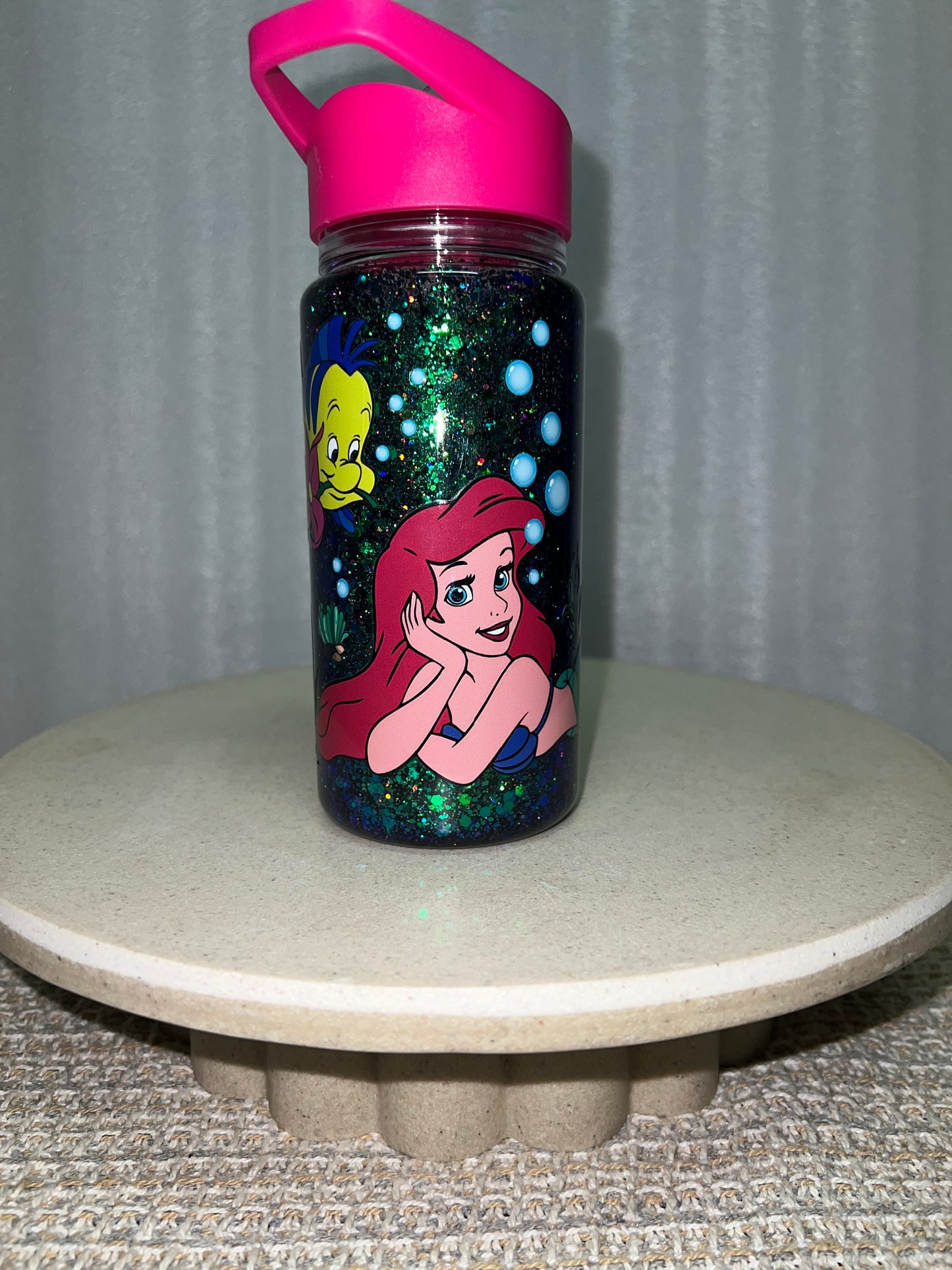 Mermaid snow globe drink bottle