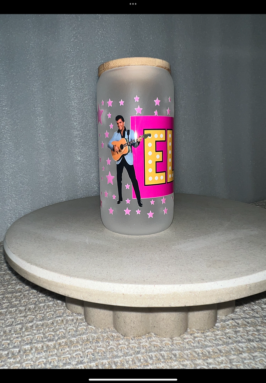 Elvis Presley frosted glass