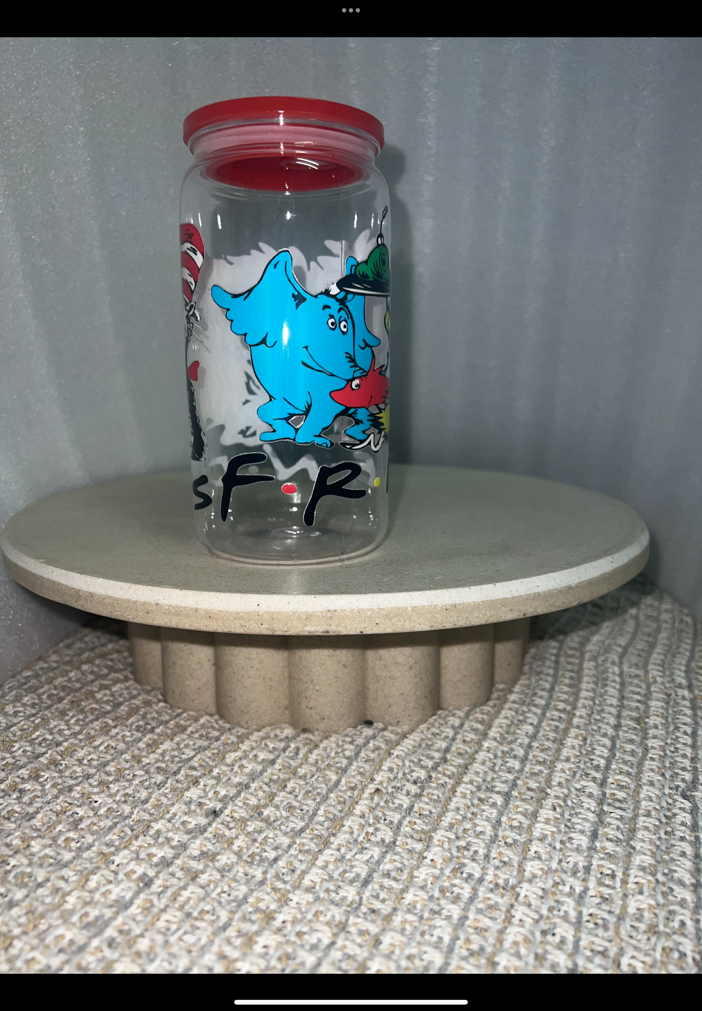 Cat in the hat acrylic cup