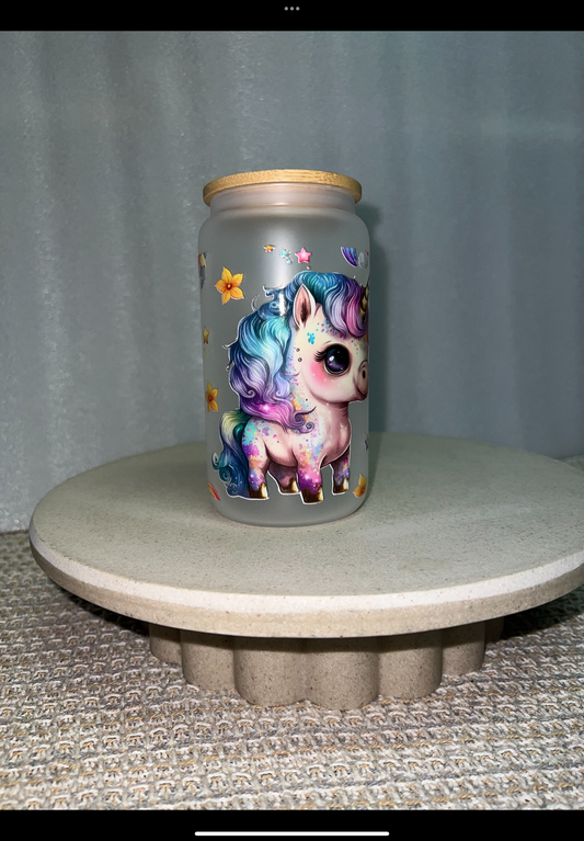 Unicorn frosted glass