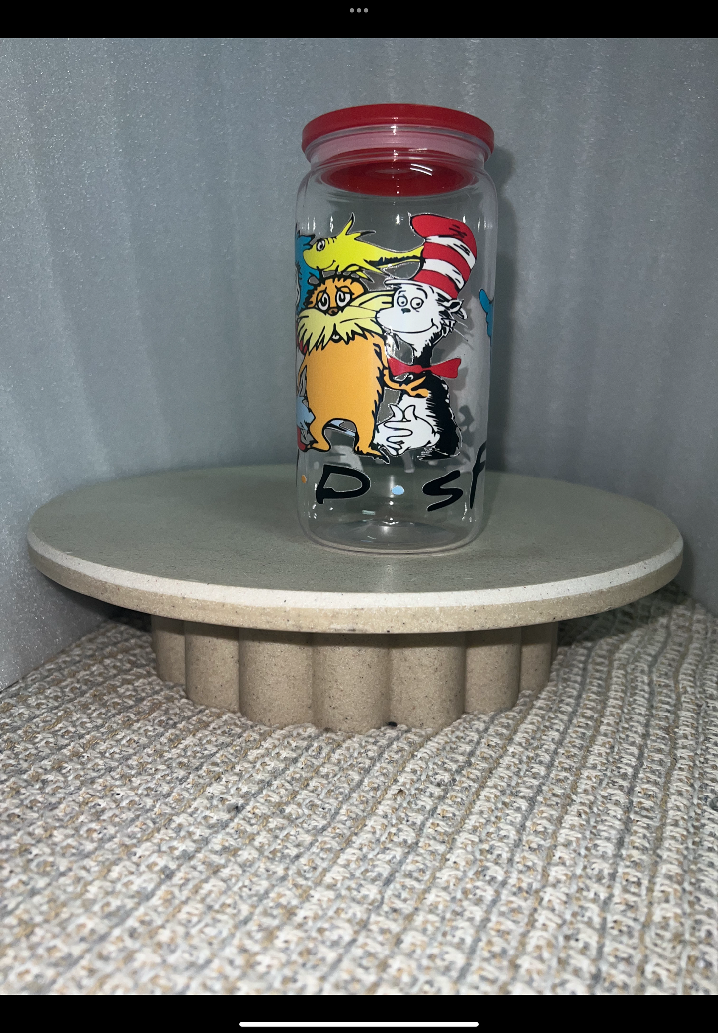 Cat in the hat acrylic cup