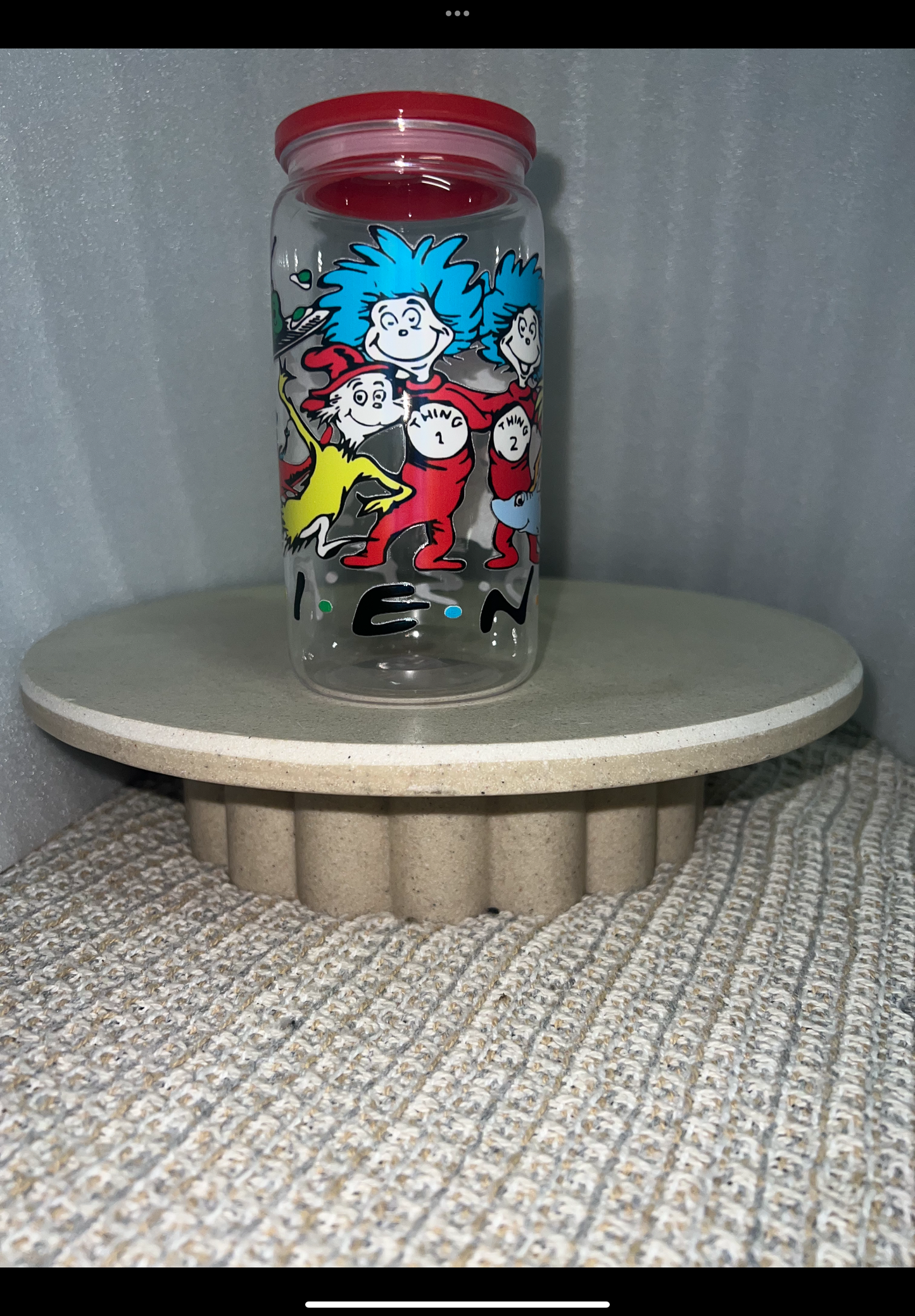 Cat in the hat acrylic cup