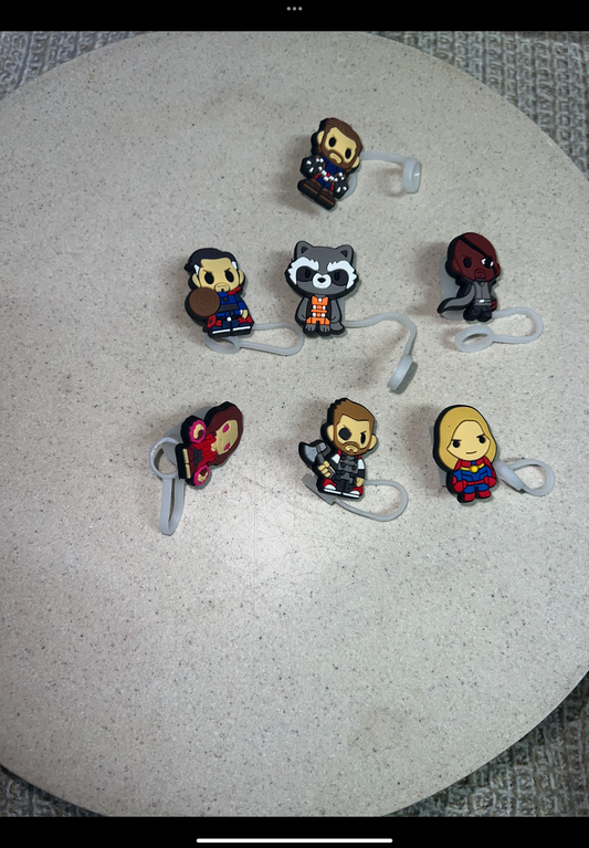 Avengers straw toppers