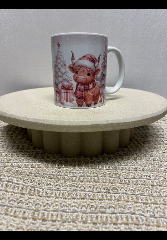 Highland cow Christmas mug