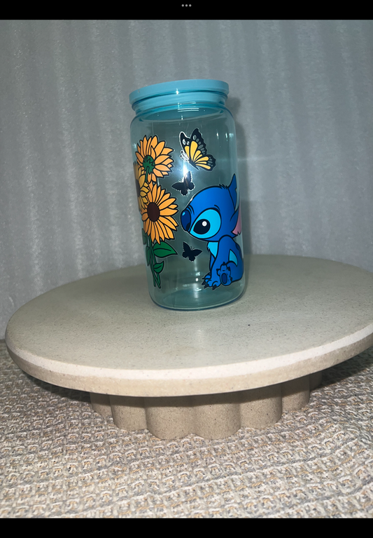 Stitch acrylic blue cup