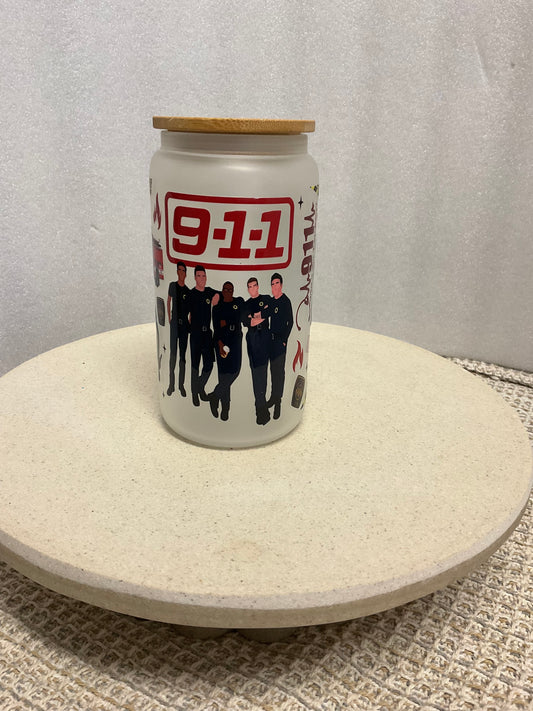 911 frosted glass cup