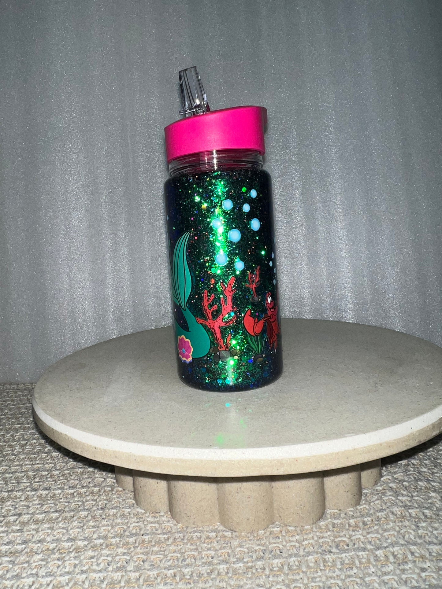 Mermaid snow globe drink bottle